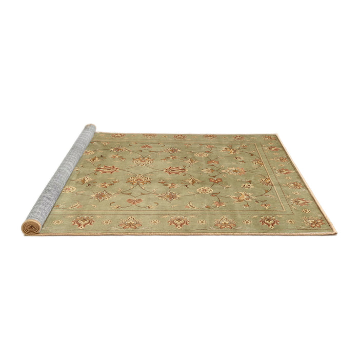 Sideview of Machine Washable Traditional Bronze Brown Rug, wshtr2052