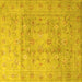 Square Machine Washable Persian Yellow Traditional Rug, wshtr2052yw