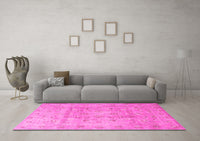 Machine Washable Persian Pink Traditional Rug, wshtr2052pnk