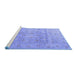 Sideview of Machine Washable Persian Blue Traditional Rug, wshtr2052blu