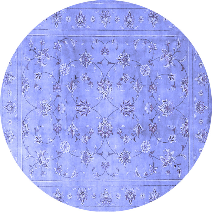 Round Persian Blue Traditional Rug, tr2052blu