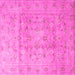 Square Machine Washable Persian Pink Traditional Rug, wshtr2052pnk