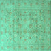 Square Persian Turquoise Traditional Rug, tr2052turq