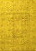 Machine Washable Persian Yellow Traditional Rug, wshtr2052yw