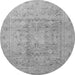 Machine Washable Persian Gray Traditional Rug, wshtr2052gry