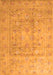 Serging Thickness of Machine Washable Persian Orange Traditional Area Rugs, wshtr2052org