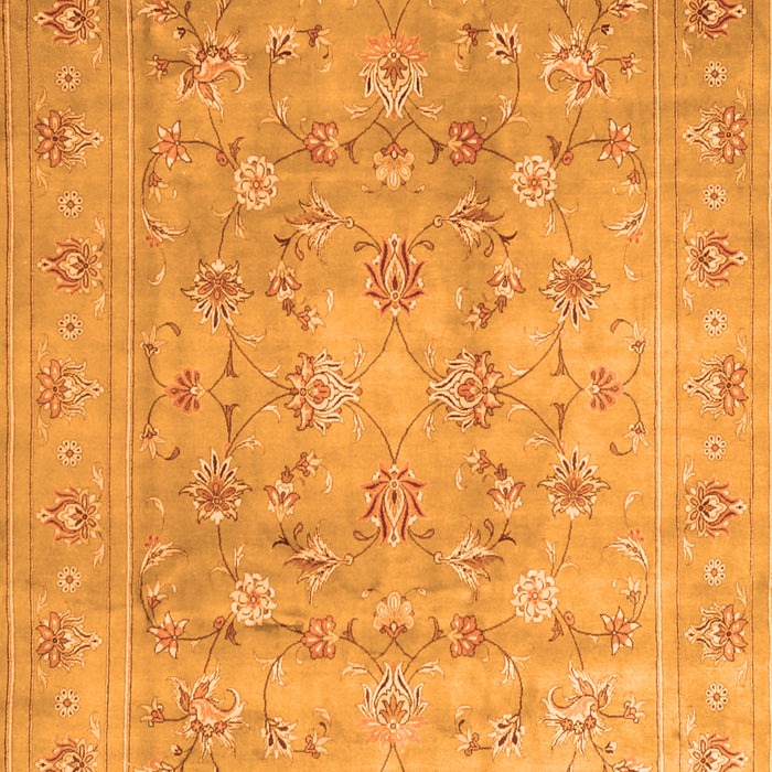 Serging Thickness of Machine Washable Persian Orange Traditional Area Rugs, wshtr2052org
