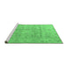 Sideview of Machine Washable Persian Emerald Green Traditional Area Rugs, wshtr2052emgrn