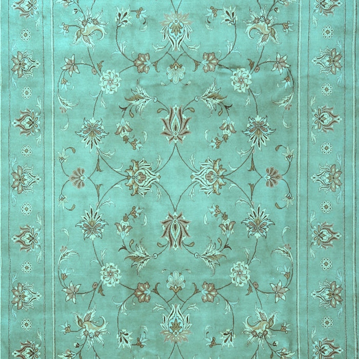 Machine Washable Persian Light Blue Traditional Rug, wshtr2052lblu