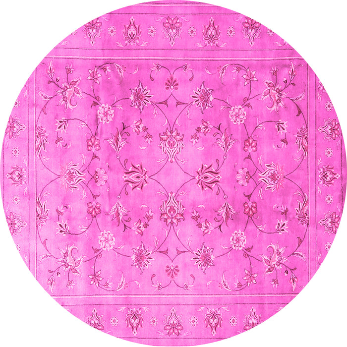 Round Persian Pink Traditional Rug, tr2052pnk