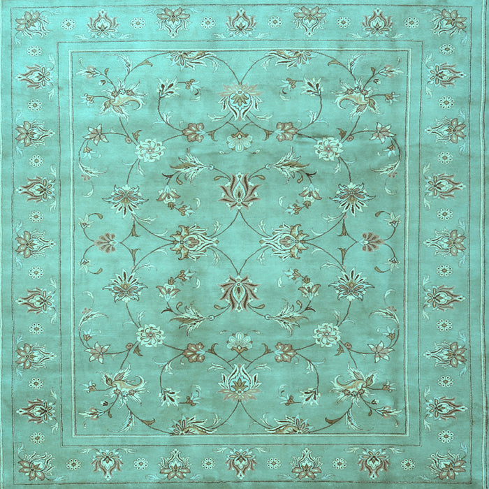 Square Machine Washable Persian Light Blue Traditional Rug, wshtr2052lblu