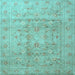 Square Machine Washable Persian Light Blue Traditional Rug, wshtr2052lblu