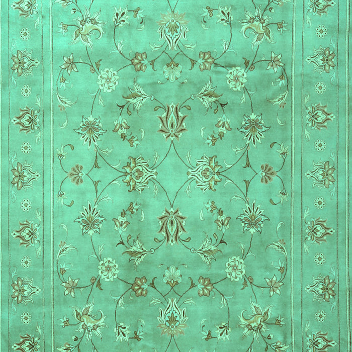 Machine Washable Persian Turquoise Traditional Area Rugs, wshtr2052turq