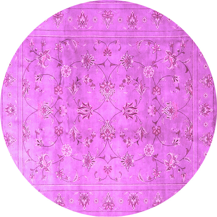 Round Persian Purple Traditional Rug, tr2052pur