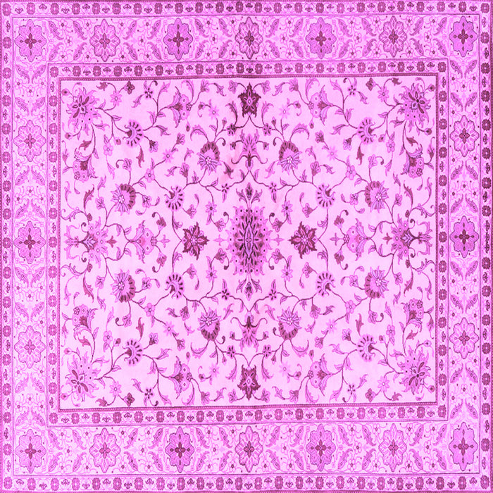 Square Machine Washable Persian Purple Traditional Area Rugs, wshtr2053pur