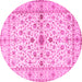 Round Persian Pink Traditional Rug, tr2053pnk