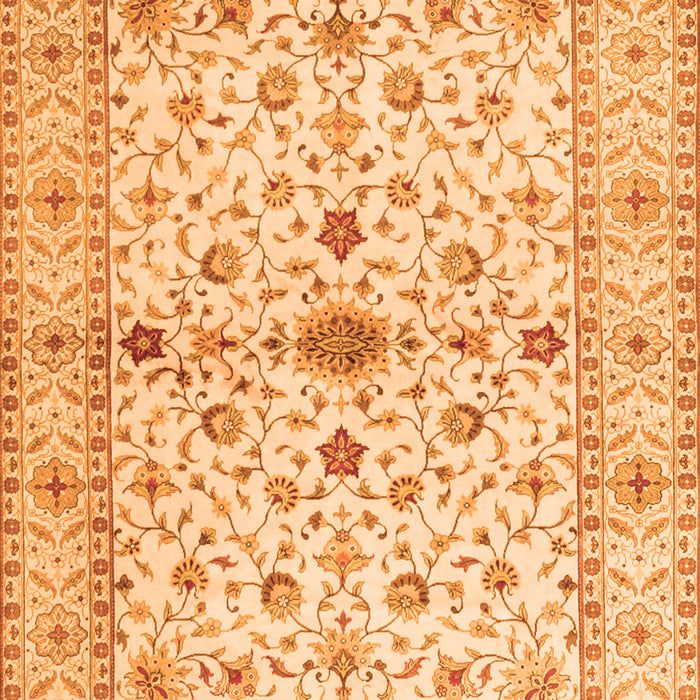 Serging Thickness of Machine Washable Persian Orange Traditional Area Rugs, wshtr2053org