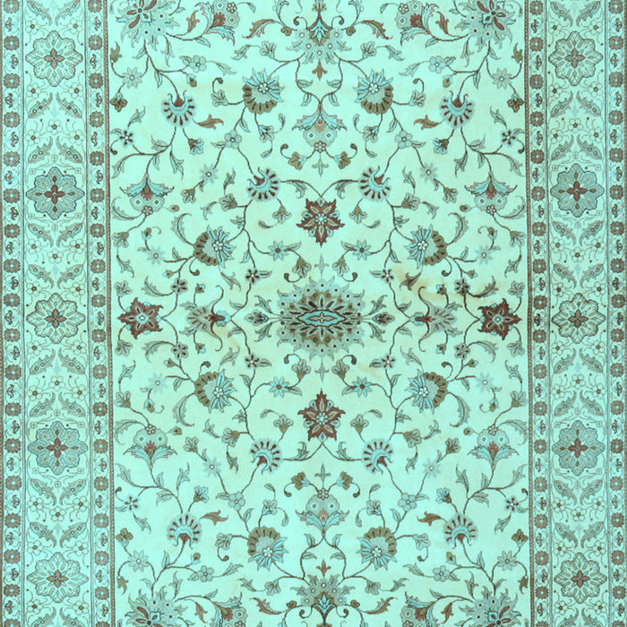 Machine Washable Persian Light Blue Traditional Rug, wshtr2053lblu