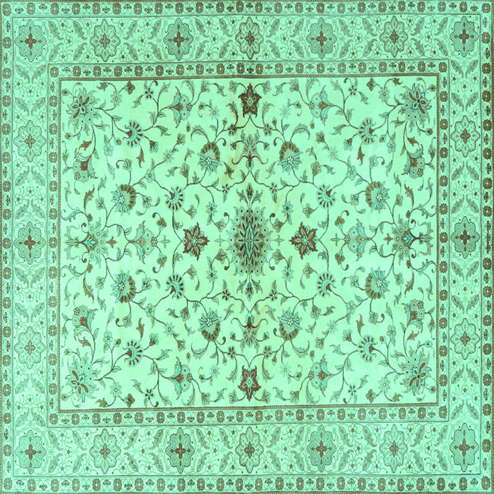 Square Persian Turquoise Traditional Rug, tr2053turq