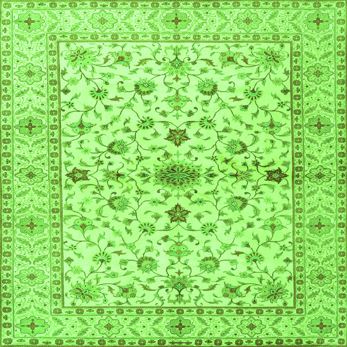 Serging Thickness of Persian Green Traditional Rug, tr2053grn