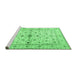 Sideview of Machine Washable Persian Emerald Green Traditional Area Rugs, wshtr2053emgrn