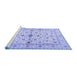 Sideview of Machine Washable Persian Blue Traditional Rug, wshtr2053blu