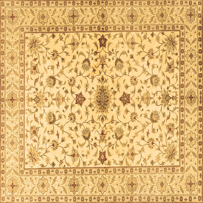 Square Machine Washable Persian Brown Traditional Rug, wshtr2053brn