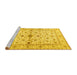 Sideview of Machine Washable Persian Yellow Traditional Rug, wshtr2053yw