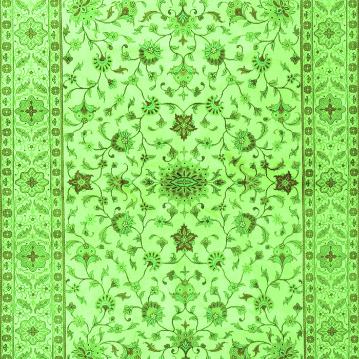 Serging Thickness of Machine Washable Persian Green Traditional Area Rugs, wshtr2053grn