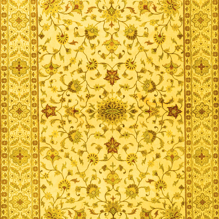 Machine Washable Persian Yellow Traditional Rug, wshtr2053yw