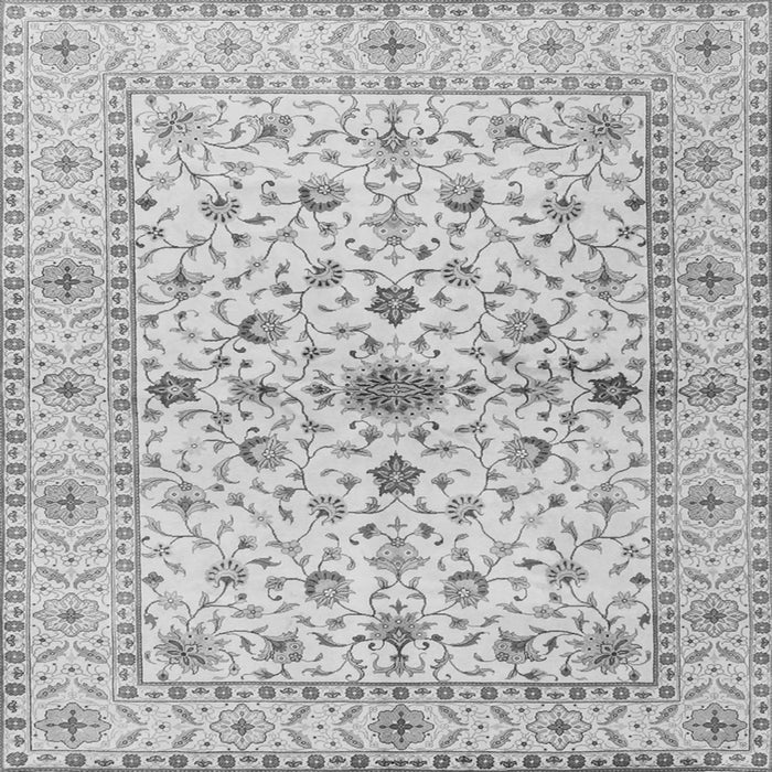 Round Machine Washable Persian Gray Traditional Rug, wshtr2053gry