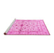 Sideview of Machine Washable Persian Pink Traditional Rug, wshtr2053pnk