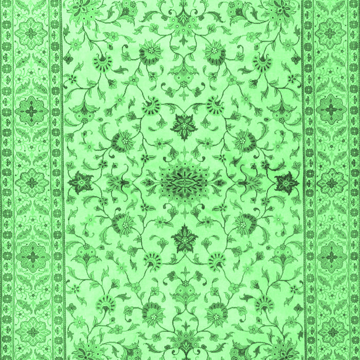 Machine Washable Persian Emerald Green Traditional Area Rugs, wshtr2053emgrn