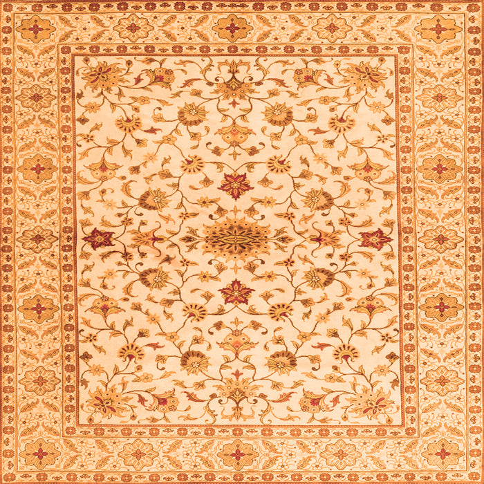 Serging Thickness of Persian Orange Traditional Rug, tr2053org