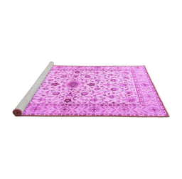 Sideview of Machine Washable Persian Purple Traditional Area Rugs, wshtr2053pur
