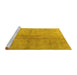 Sideview of Machine Washable Persian Yellow Traditional Rug, wshtr2054yw