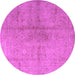 Round Persian Purple Traditional Rug, tr2054pur