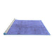 Sideview of Machine Washable Persian Blue Traditional Rug, wshtr2054blu