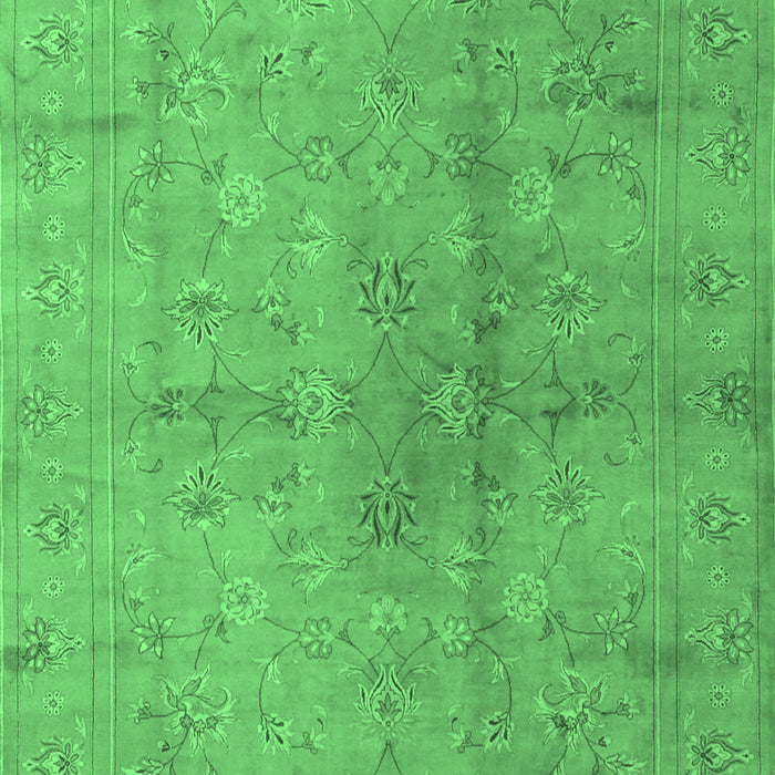 Machine Washable Persian Emerald Green Traditional Area Rugs, wshtr2054emgrn