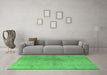 Machine Washable Persian Emerald Green Traditional Area Rugs in a Living Room,, wshtr2054emgrn