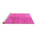 Sideview of Machine Washable Persian Pink Traditional Rug, wshtr2054pnk