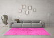 Machine Washable Persian Pink Traditional Rug in a Living Room, wshtr2054pnk