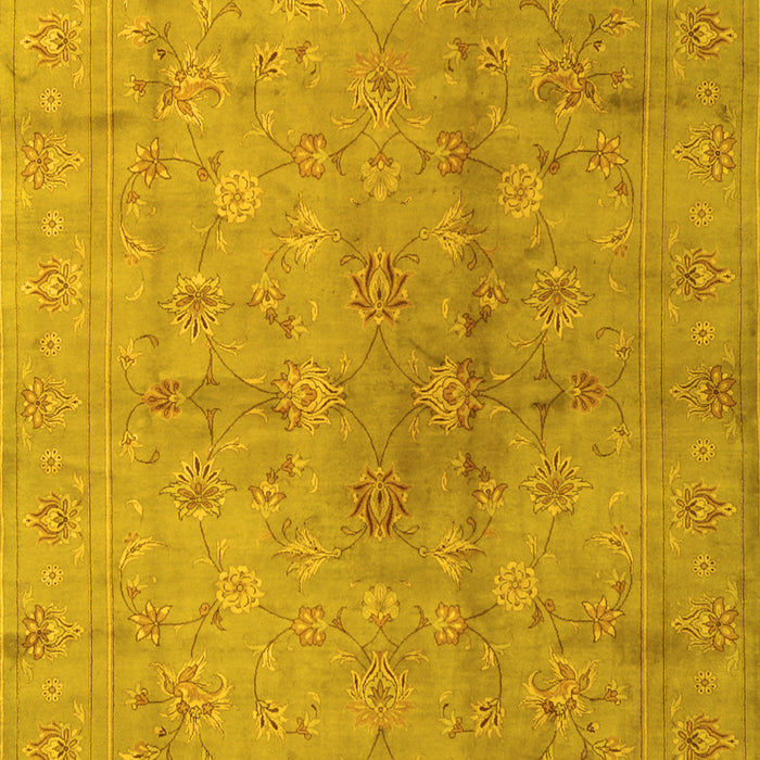 Machine Washable Persian Yellow Traditional Rug, wshtr2054yw