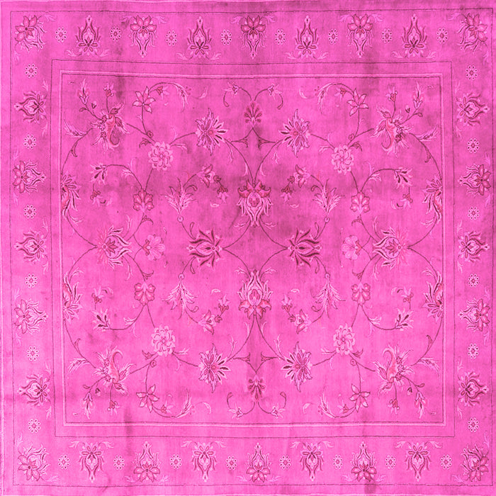 Square Machine Washable Persian Pink Traditional Rug, wshtr2054pnk