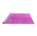 Sideview of Machine Washable Persian Purple Traditional Area Rugs, wshtr2054pur