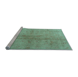 Sideview of Machine Washable Persian Light Blue Traditional Rug, wshtr2054lblu