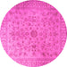 Round Persian Pink Traditional Rug, tr2055pnk