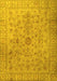 Machine Washable Persian Yellow Traditional Rug, wshtr2055yw