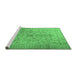 Sideview of Machine Washable Persian Emerald Green Traditional Area Rugs, wshtr2055emgrn