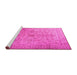 Sideview of Machine Washable Persian Pink Traditional Rug, wshtr2055pnk